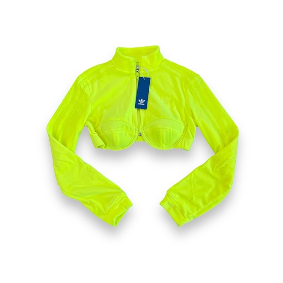 💙NWT💙 ADIDAS Jeremy Scott Track Top Solar Yellow - Picture 2 of 10